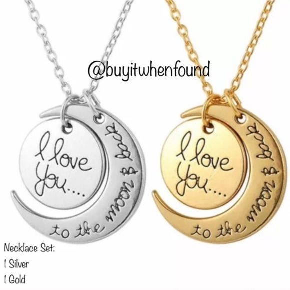 K (2) I Love You To The Moon and Back Necklaces - Picture 1 of 8